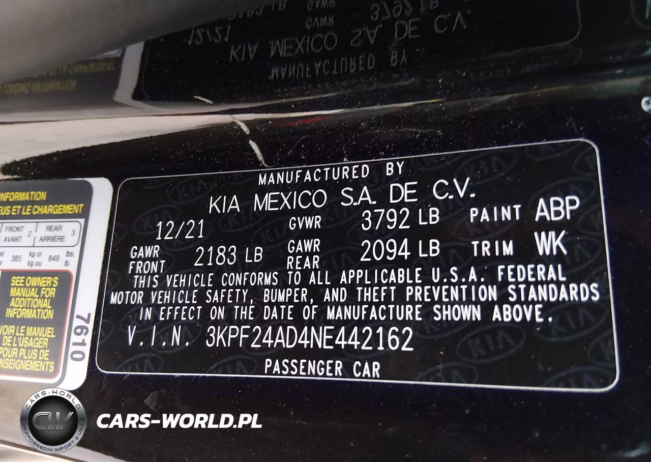 2022 Kia Forte Lxs VIN:3KPF24AD4NE442162 - 9