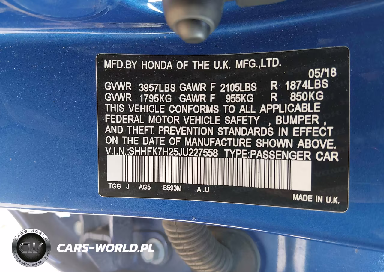 2018 Honda Civic Lx VIN:SHHFK7H25JU227558 - 9