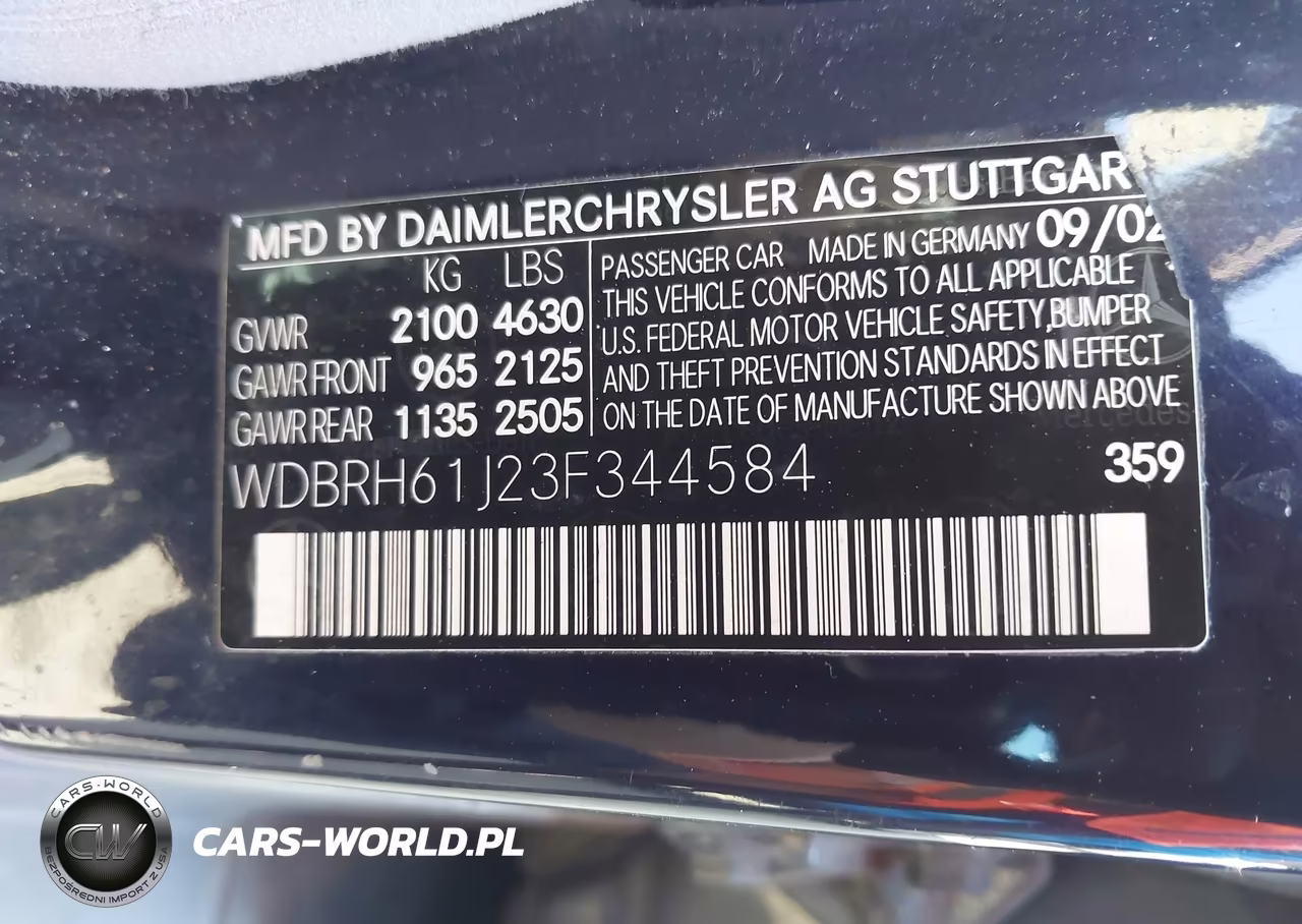 2003 Mercedes-Benz C 240 VIN:WDBRH61J23F344584 - 9