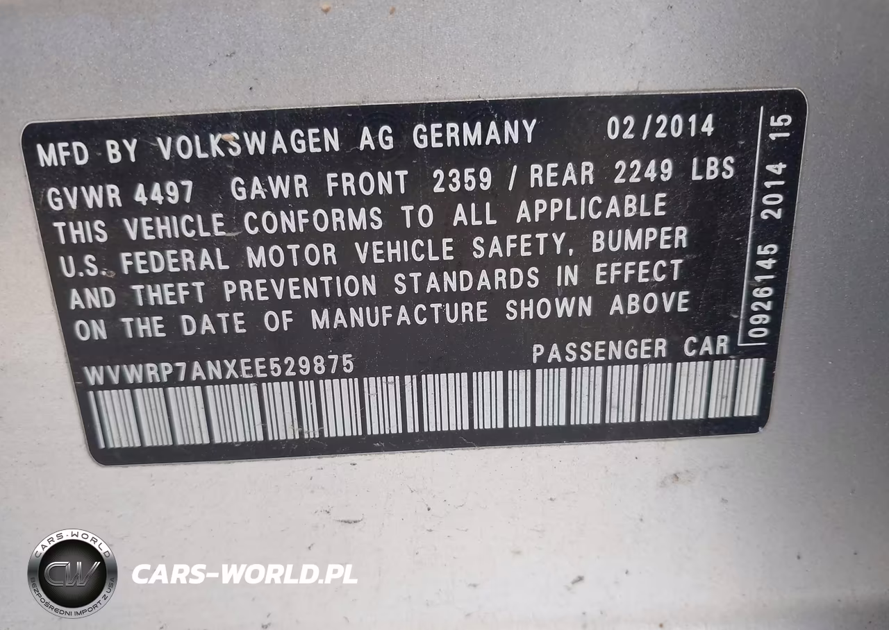2014 Volkswagen Cc 2.0T Executive VIN:WVWRP7ANXEE529875 - 9