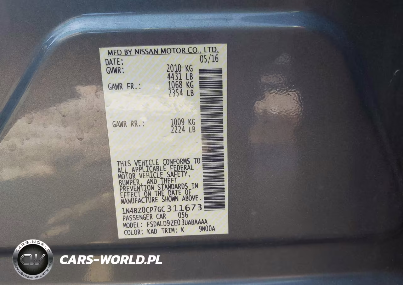 2016 Nissan Leaf Sv VIN:1N4BZ0CP7GC311673 - 9