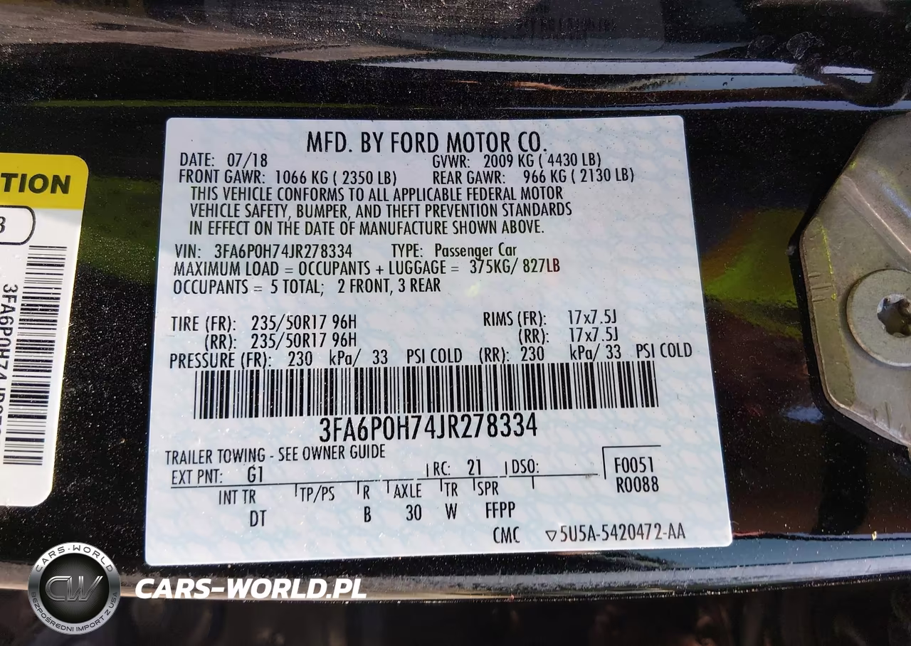 2018 Ford Fusion Se VIN:3FA6P0H74JR278334 - 9