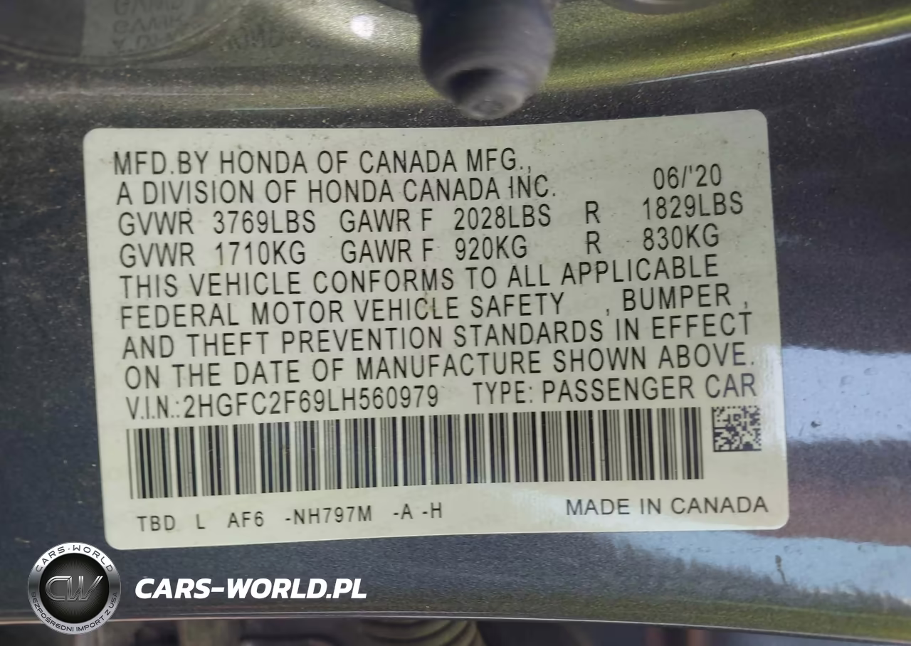 2020 Honda Civic Lx VIN:2HGFC2F69LH560979 - 9