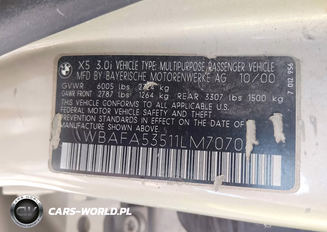 2001 BMW X5 3.0 VIN:WBAFA53511LM70708 - 9