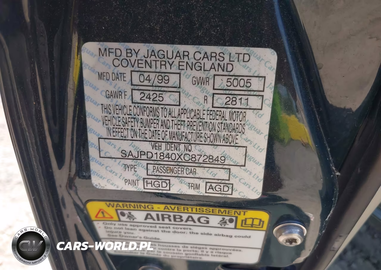 1999 Jaguar Xjr VIN:SAJPD1840XC872849 - 9