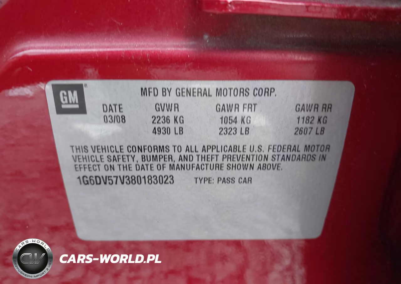 2008 Cadillac Cts Rwd W-1Sb VIN:1G6DV57V380183023 - 9