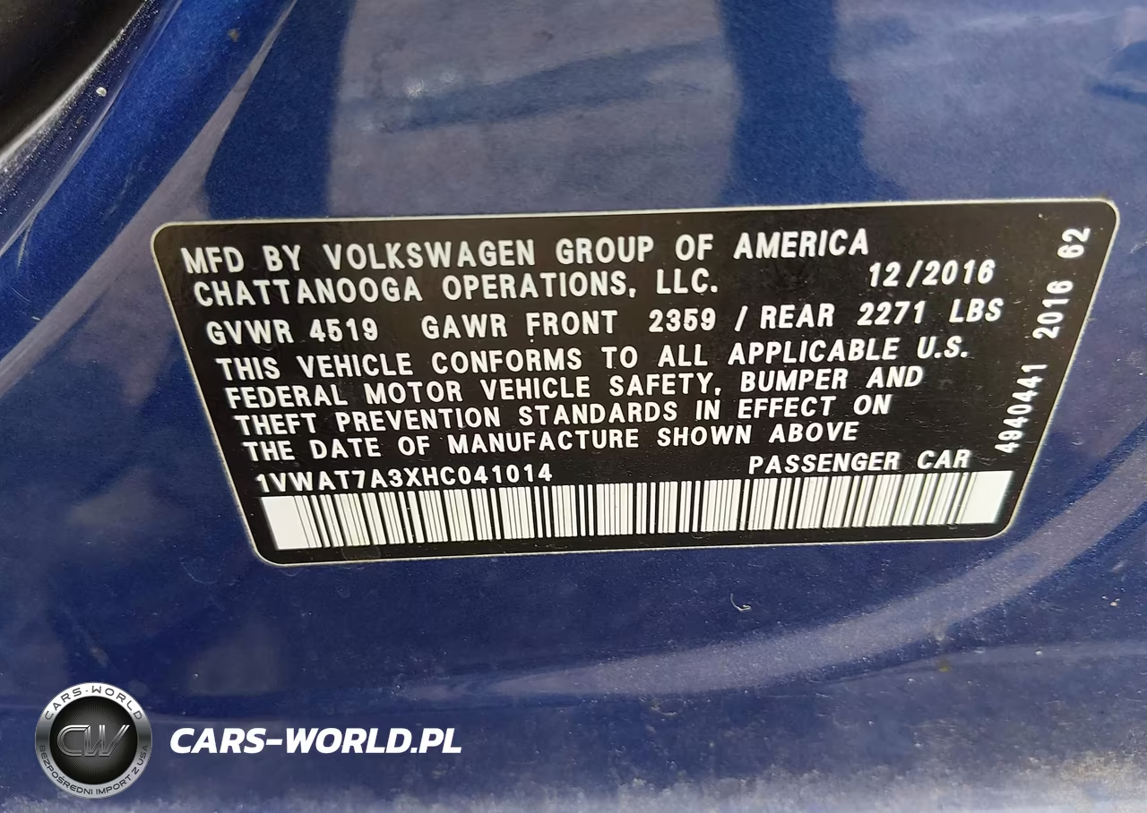 2017 Volkswagen Passat 1.8T S VIN:1VWAT7A3XHC041014 - 9