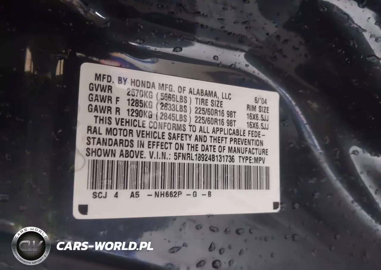 2004 Honda Odyssey Ex-L VIN:5FNRL18924B131736 - 9