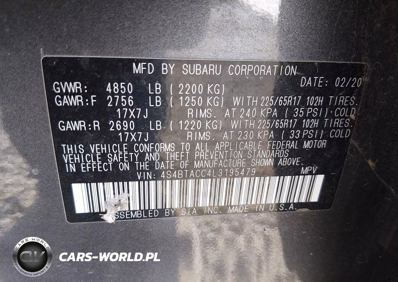 2020 Subaru Outback Premium VIN:4S4BTACC4L3195479 - 9