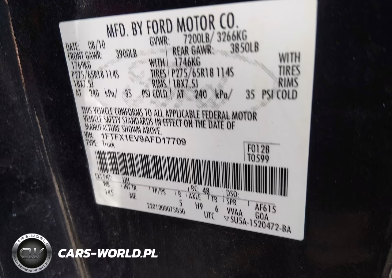 2010 Ford F-150 Fx4-Lariat-Xl-Xlt VIN:1FTFX1EV9AFD17709 - 9
