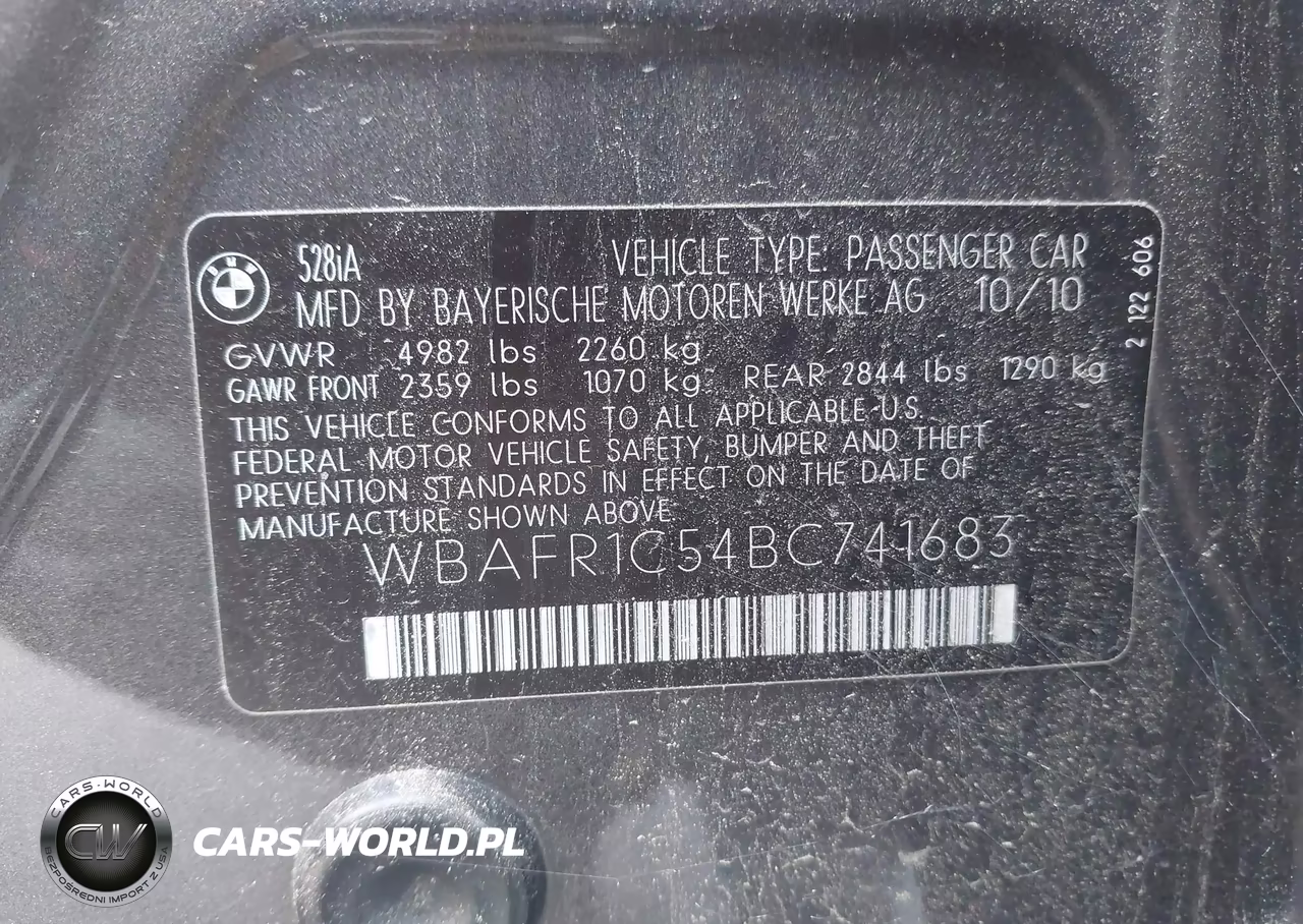2011 BMW 528I VIN:WBAFR1C54BC741683 - 9