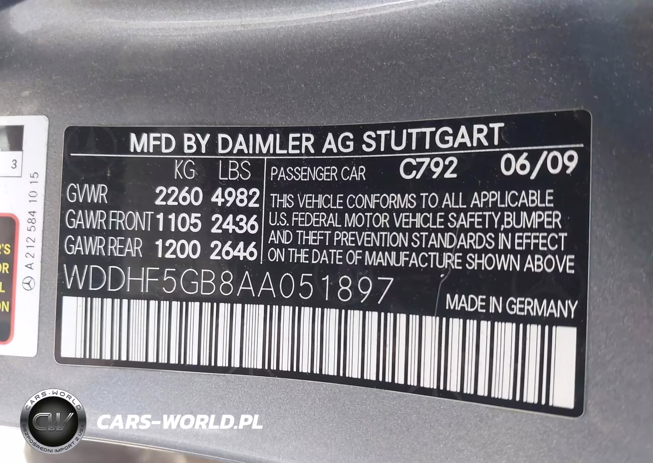 2010 Mercedes-Benz E 350 VIN:WDDHF5GB8AA051897 - 9