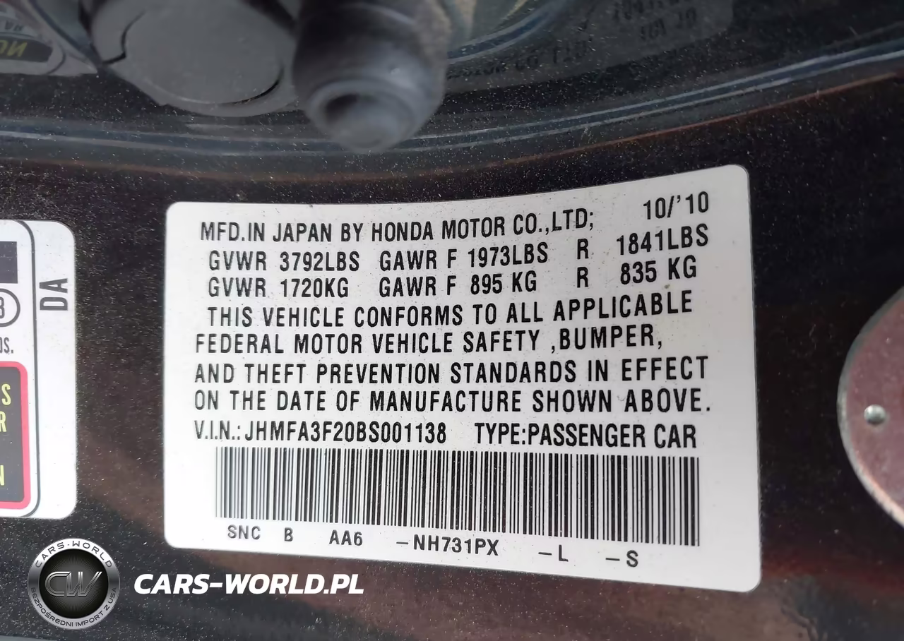 2011 Honda Civic Hybrid VIN:JHMFA3F20BS001138 - 9