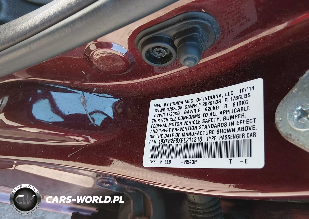 2015 Honda Civic Ex VIN:19XFB2F8XFE211316 - 9
