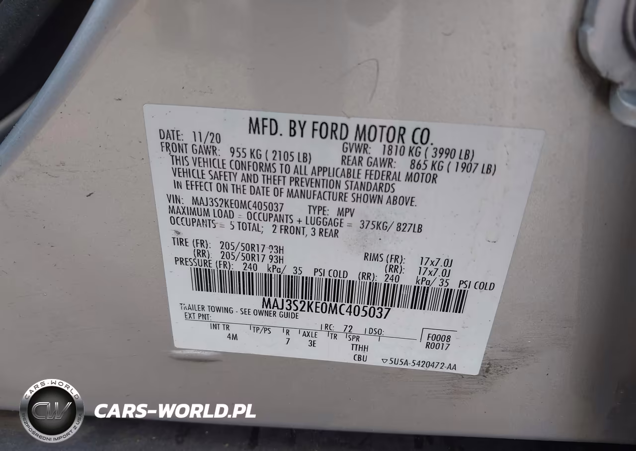 2021 Ford Ecosport Titanium VIN:MAJ3S2KE0MC405037 - 9