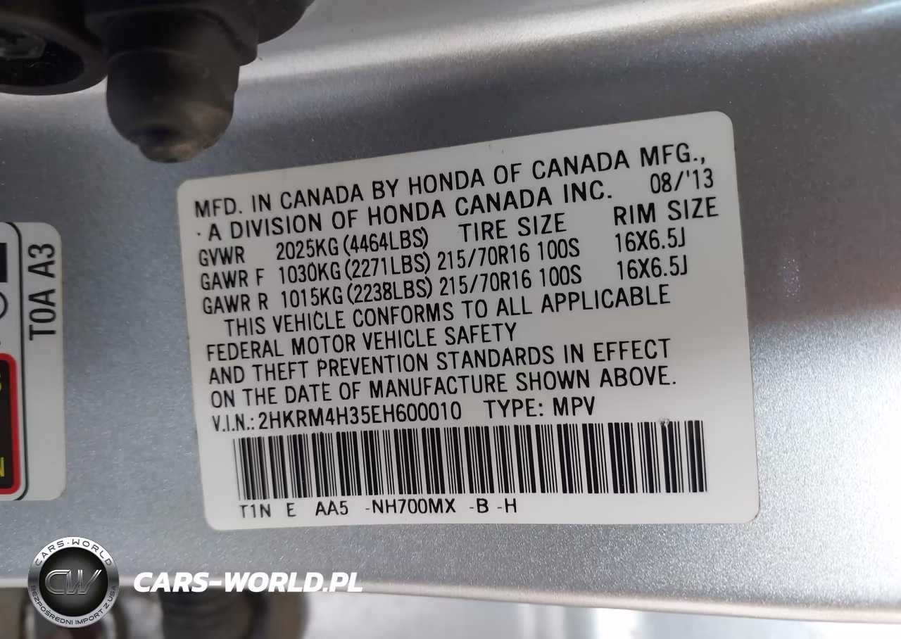 2014 Honda Cr-V Lx VIN:2HKRM4H35EH600010 - 9