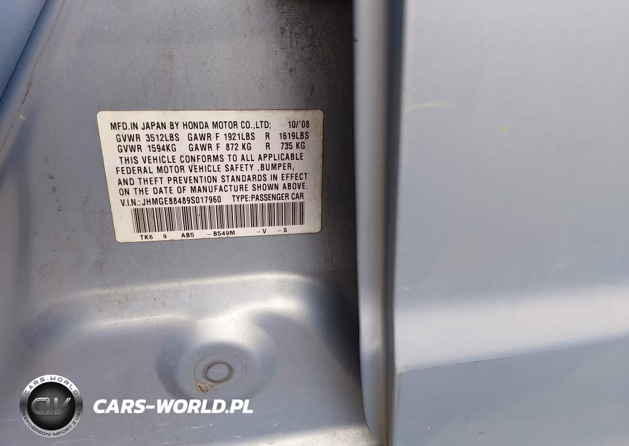 2009 Honda Fit Sport VIN:JHMGE88489S017960 - 9