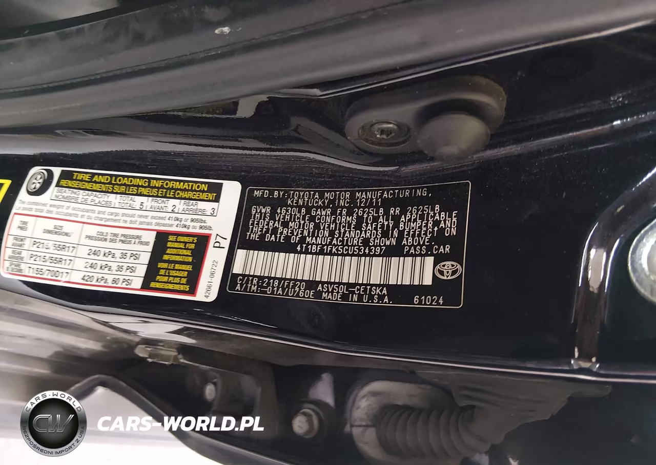 2012 Toyota Camry Se VIN:4T1BF1FK5CU534397 - 9