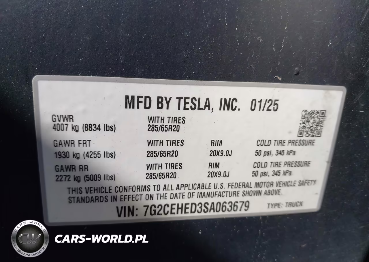 2025 Tesla Cybertruck All-Wheel Drive VIN:7G2CEHED3SA063679 - 9