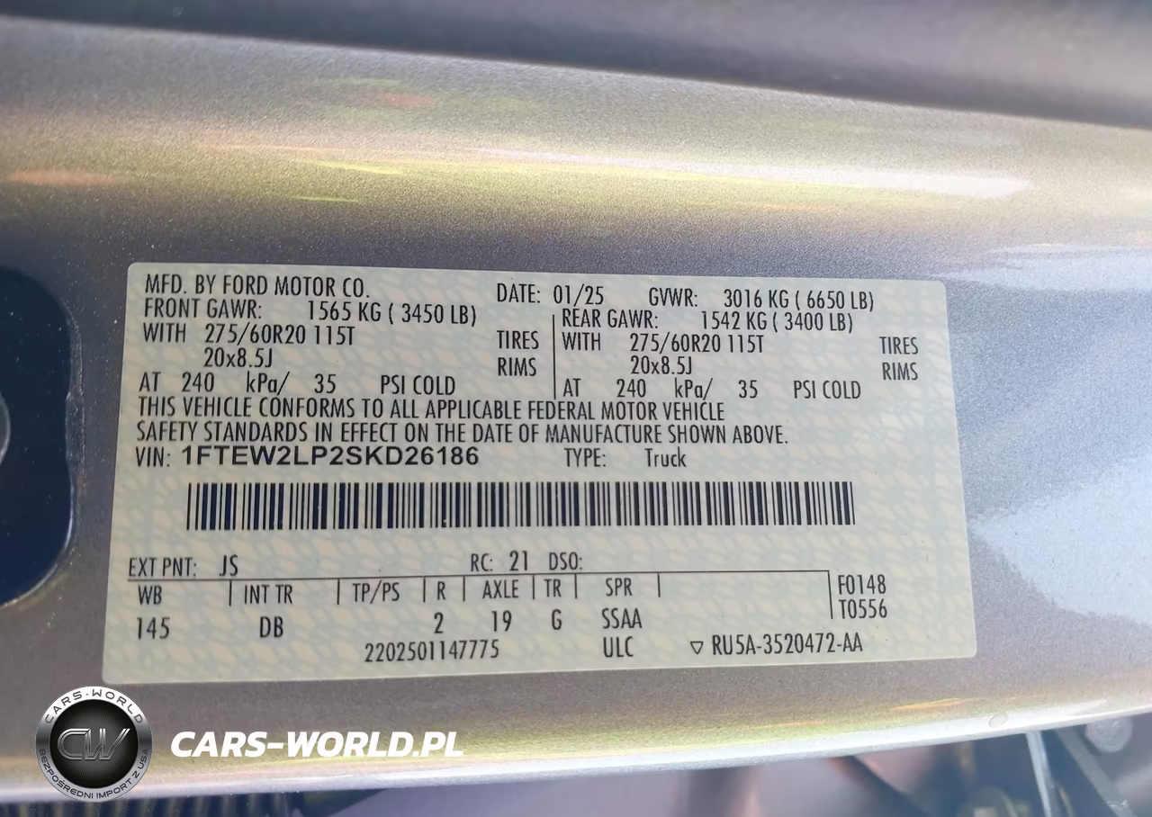 2025 Ford F-150 Stx VIN:1FTEW2LP2SKD26186 - 9