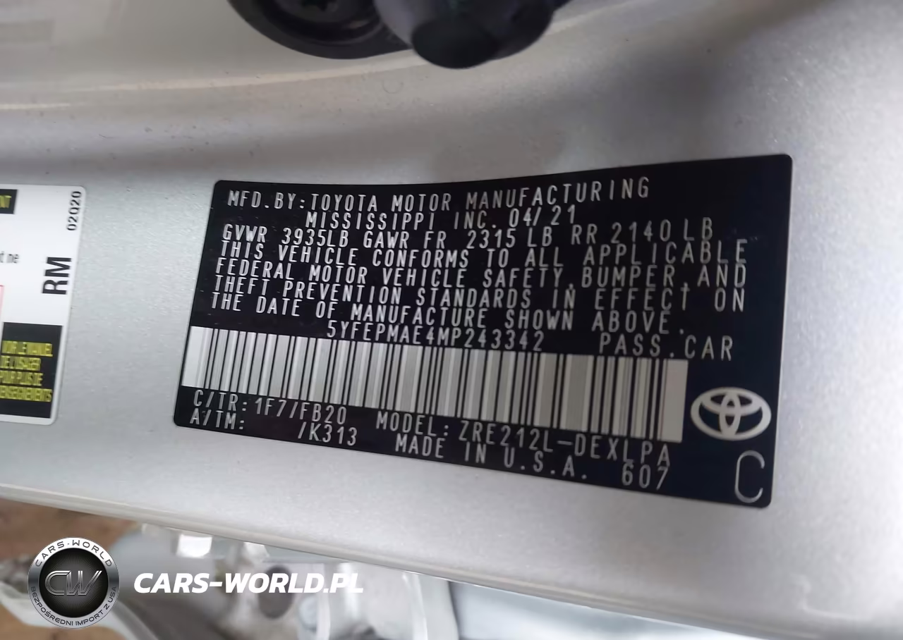 2021 Toyota Corolla Le VIN:5YFEPMAE4MP243342 - 9