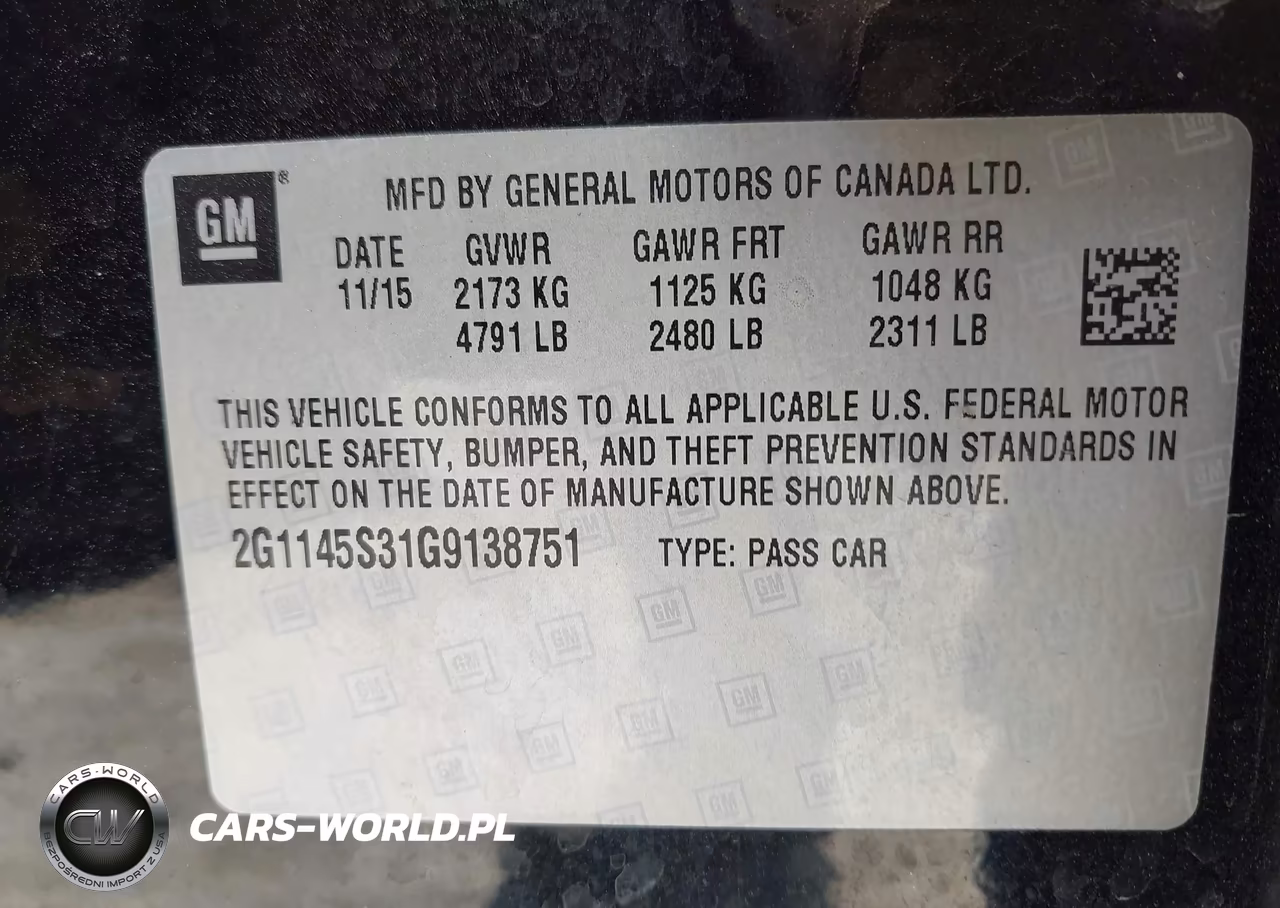 2016 Chevrolet Impala 2Lz VIN:2G1145S31G9138751 - 9