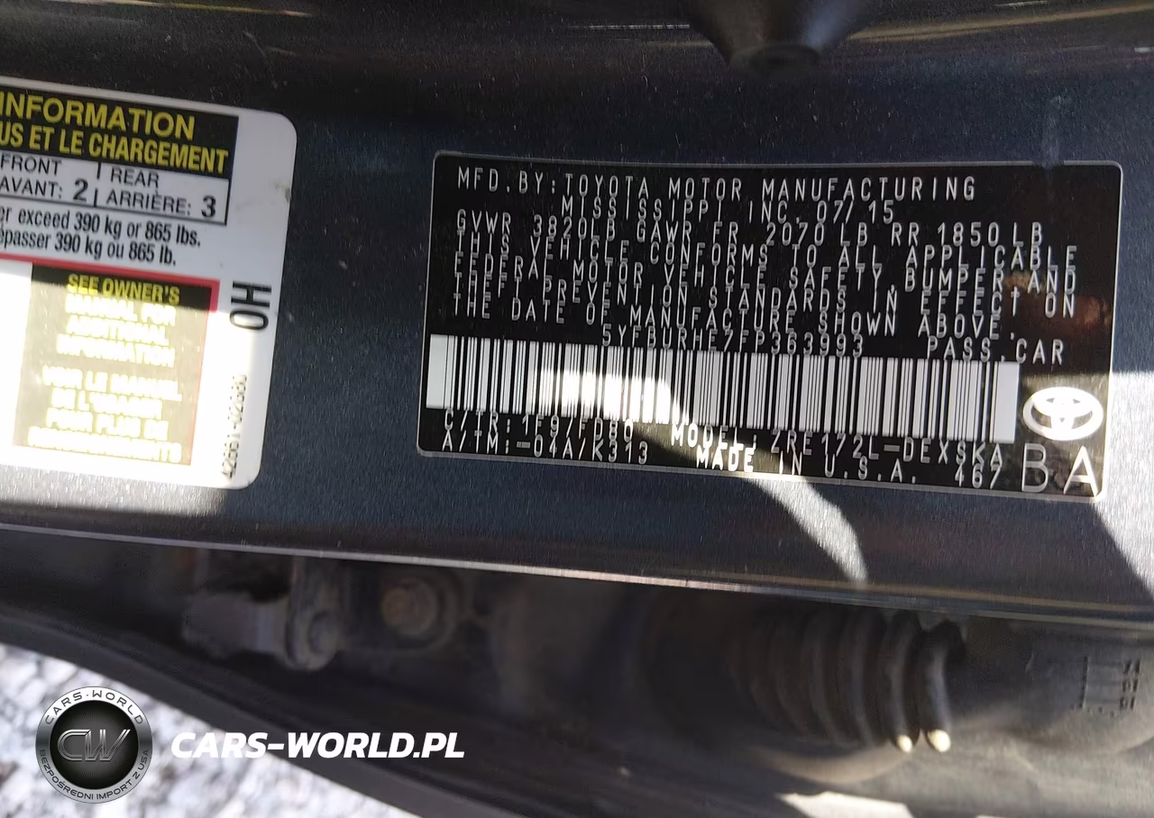 2015 Toyota Corolla S Plus VIN:5YFBURHE7FP363993 - 9