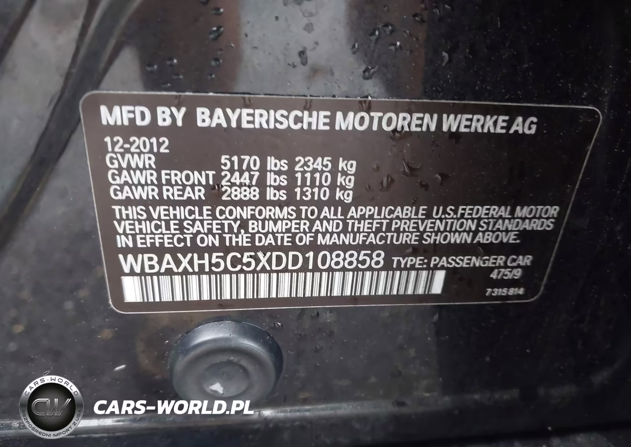 2013 BMW 528I xDrive VIN:WBAXH5C5XDD108858 - 9