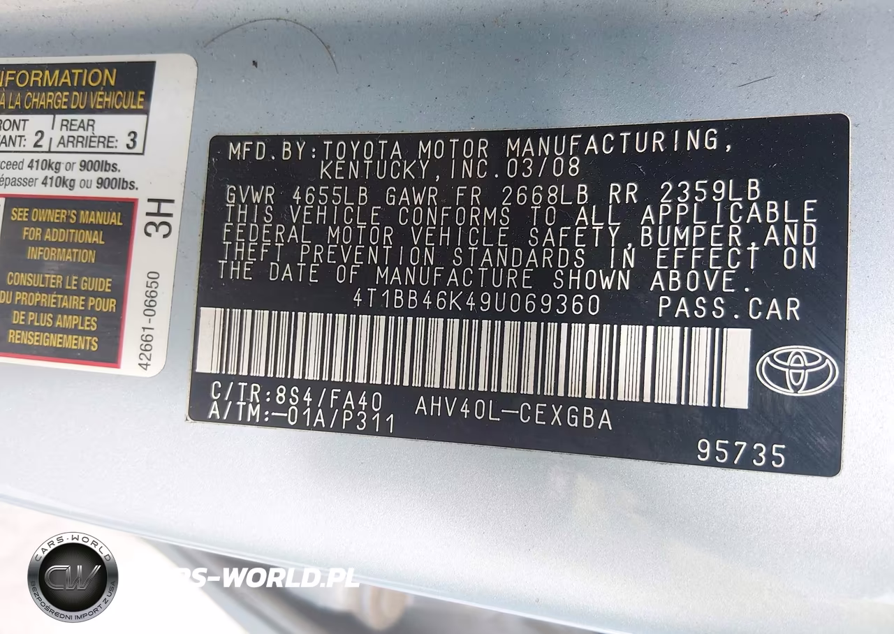 2009 Toyota Camry Hybrid VIN:4T1BB46K49U069360 - 9