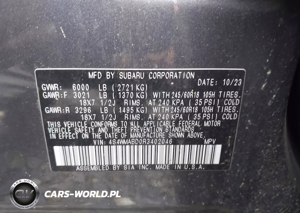 2024 Subaru Ascent Premium 8-Passenger VIN:4S4WMABD0R3402046 - 9