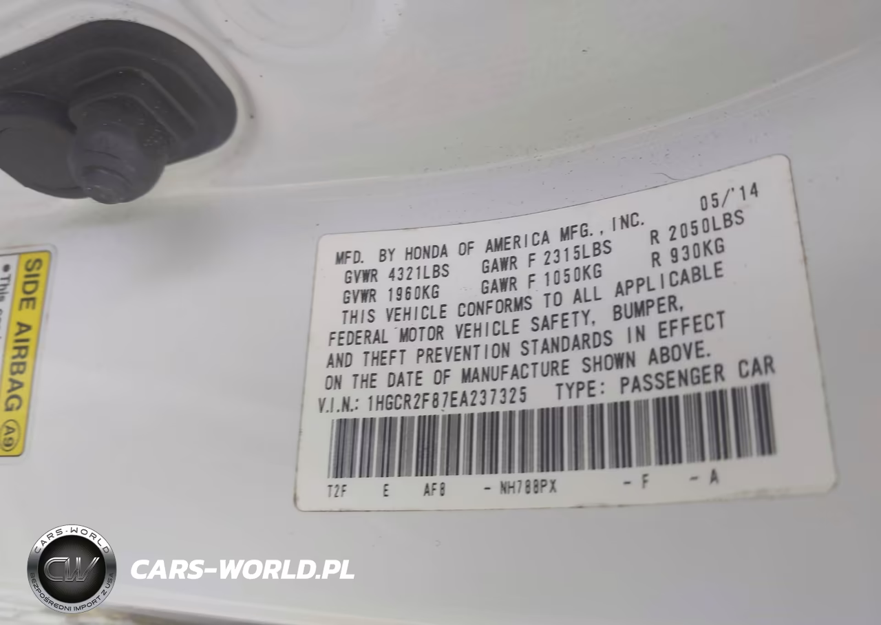 2014 Honda Accord Ex-L VIN:1HGCR2F87EA237325 - 9