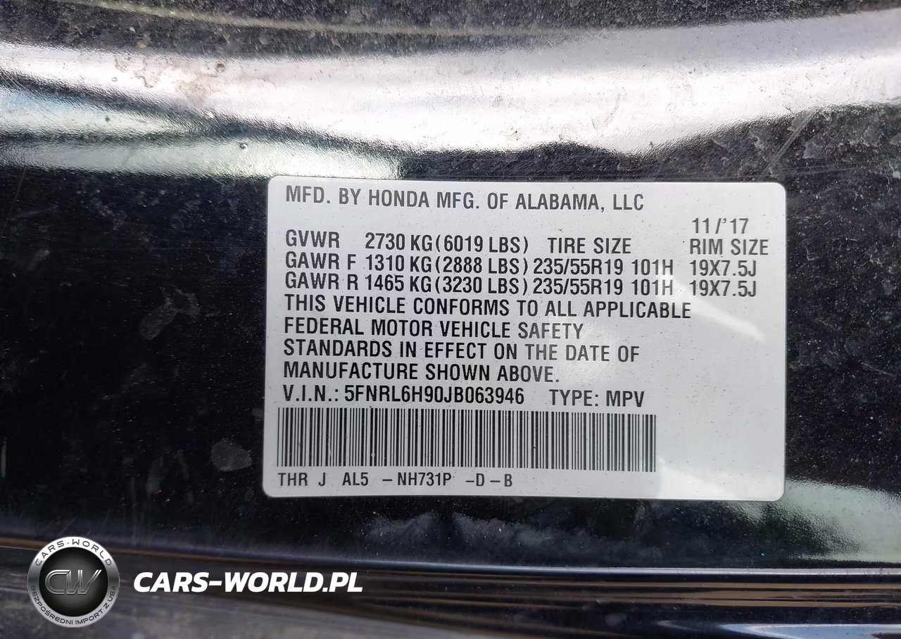 2018 Honda Odyssey Elite VIN:5FNRL6H90JB063946 - 9