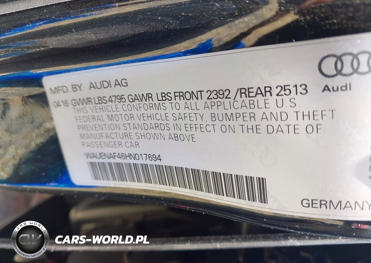 2017 Audi A4 Premium Plus VIN:WAUENAF46HN017694 - 9