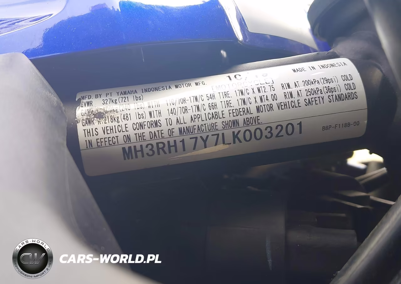 2020 Yamaha Yzfr3 VIN:MH3RH17Y7LK003201 - 10