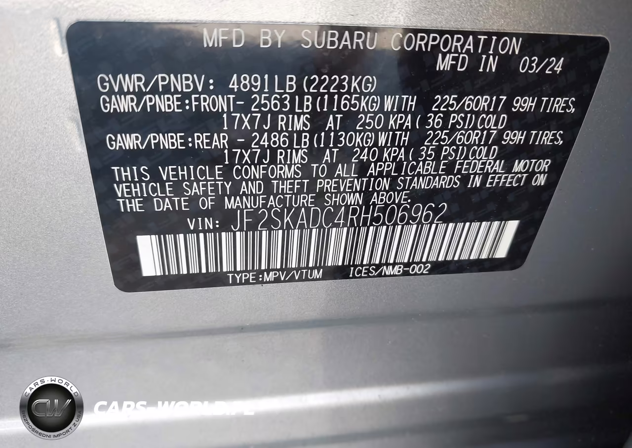 2024 Subaru Forester Premium VIN:JF2SKADC4RH506962 - 9