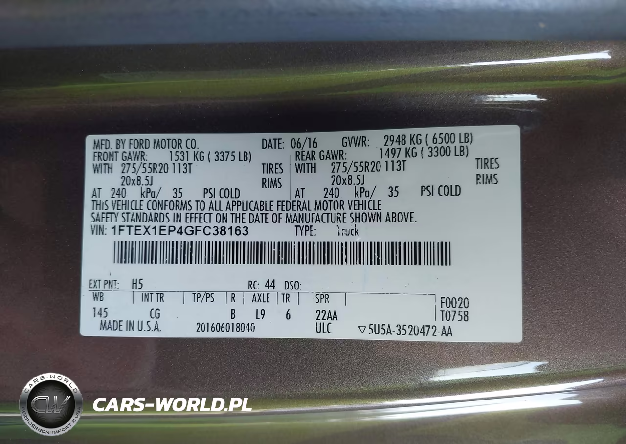 2016 Ford F-150 Xl VIN:1FTEX1EP4GFC38163 - 9