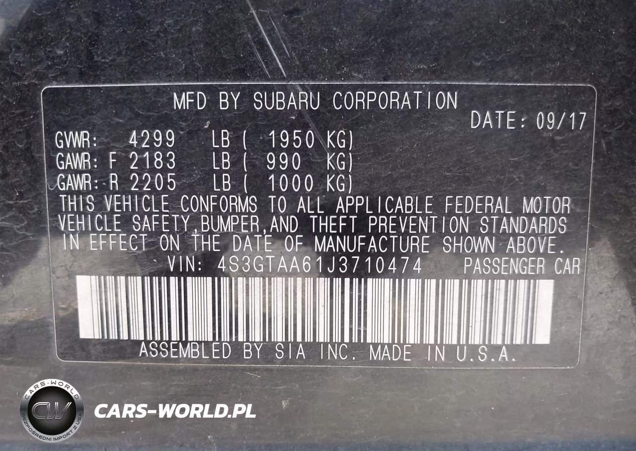 2018 Subaru Impreza 2.0I VIN:4S3GTAA61J3710474 - 9