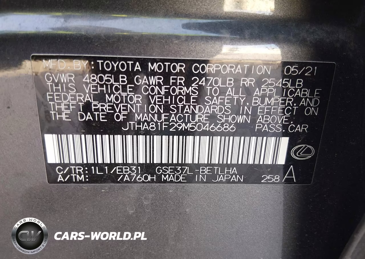 2021 Lexus Is 300 VIN:JTHA81F29M5046686 - 9