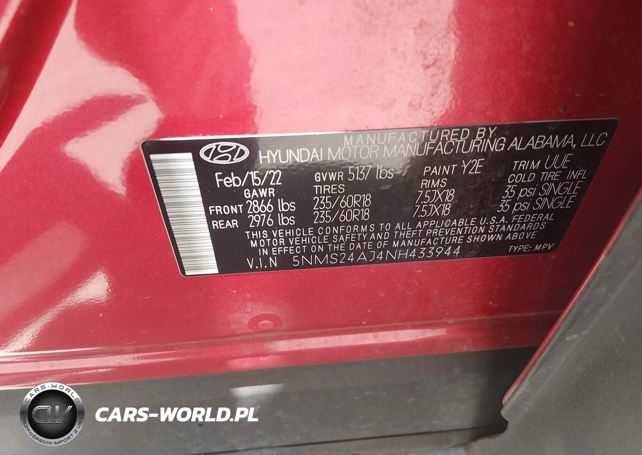 2022 Hyundai Santa Fe Sel VIN:5NMS24AJ4NH433944 - 9