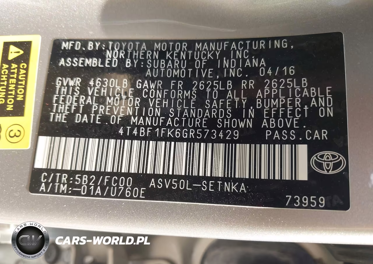 2016 Toyota Camry Le VIN:4T4BF1FK6GR573429 - 9