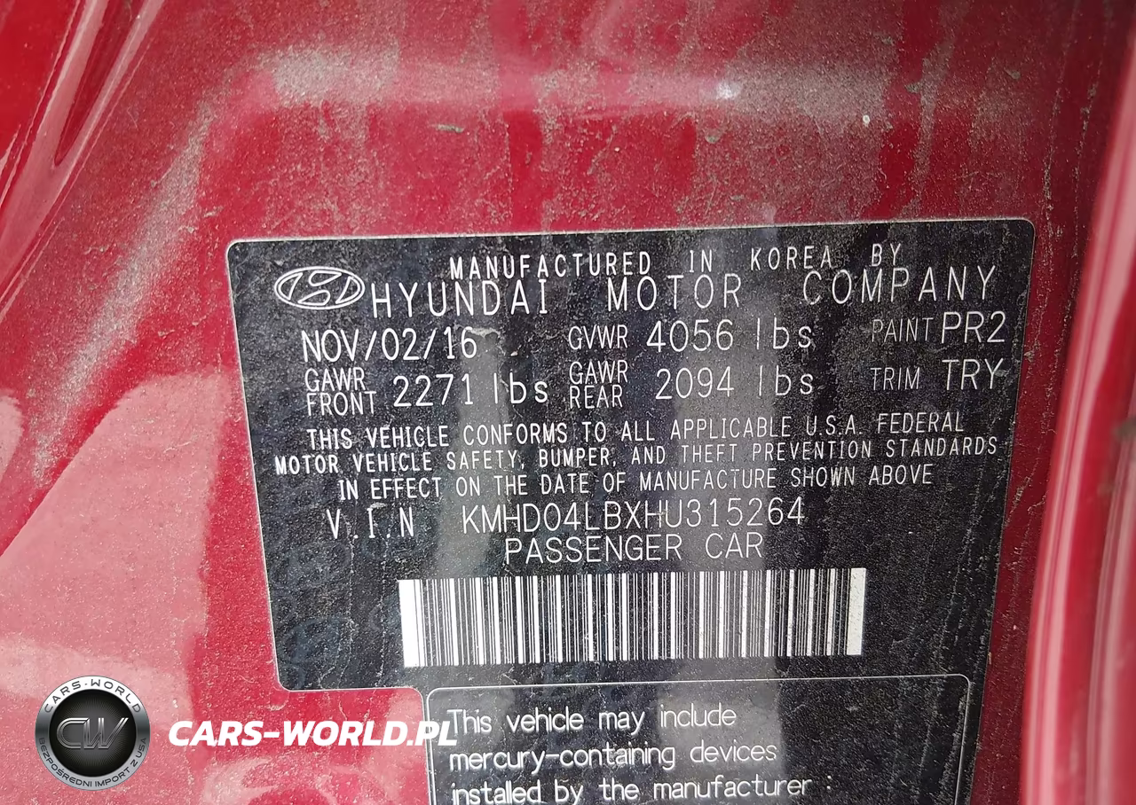 2017 Hyundai Elantra Sport VIN:KMHD04LBXHU315264 - 9
