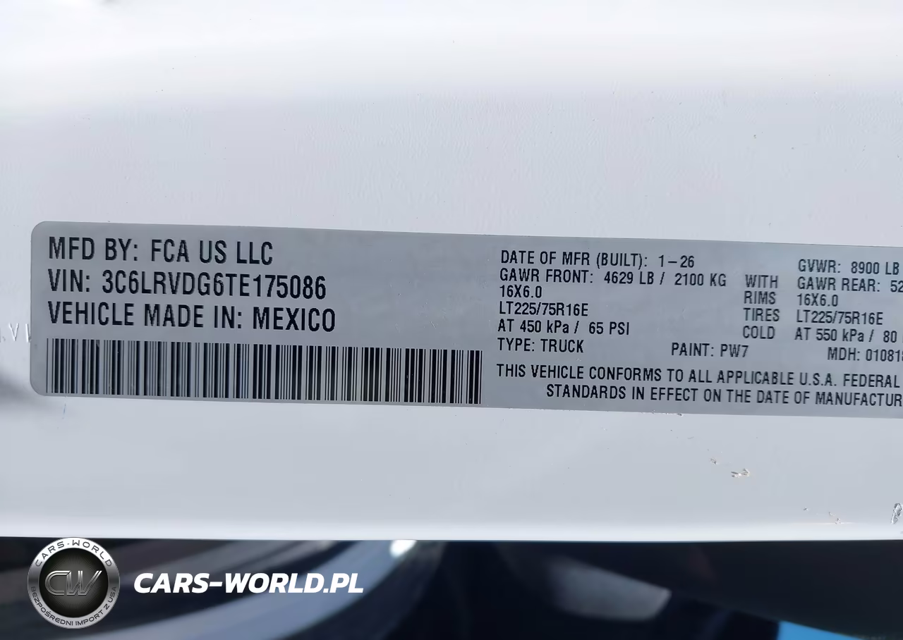 2026 Ram Promaster 2500 Tradesman High Roof 159 Wb W-Pass Seat VIN:3C6LRVDG6TE175086 - 9