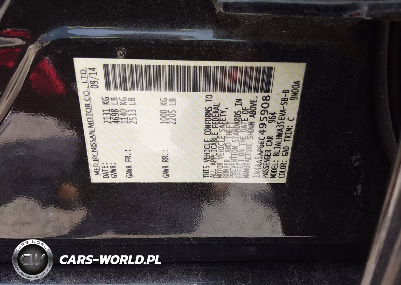 2014 Nissan Maxima 3.5 Sv VIN:1N4AA5AP6EC495908 - 9