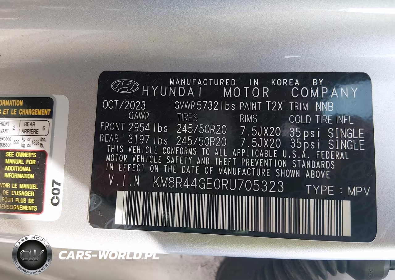 2024 Hyundai Palisade Sel VIN:KM8R44GE0RU705323 - 9