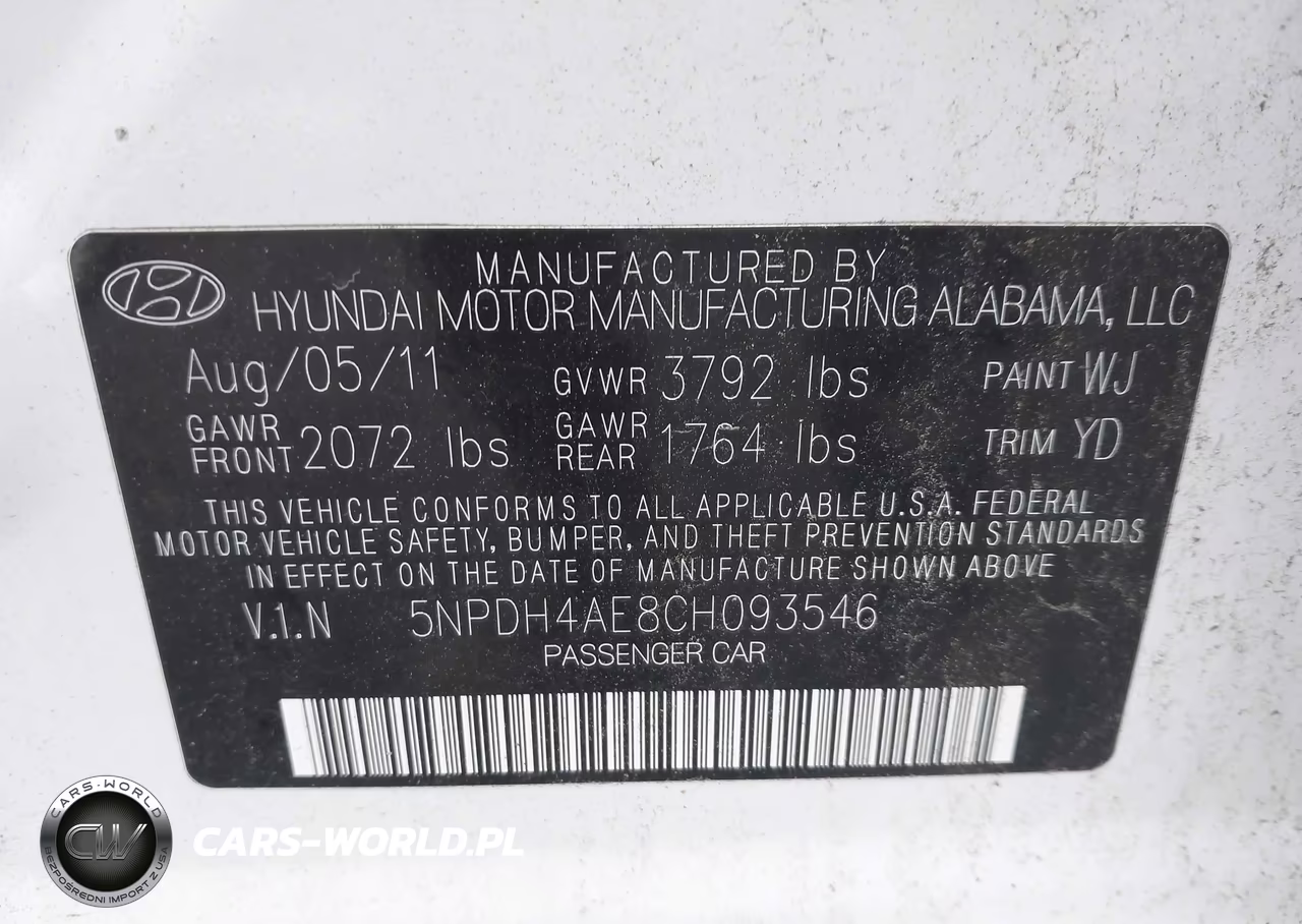 2012 Hyundai Elantra Limited VIN:5NPDH4AE8CH093546 - 9
