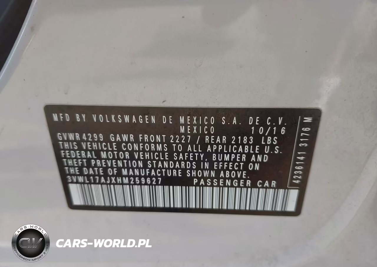 2017 Volkswagen Jetta 1.8T Sel-1.8T Sel Premium VIN:3VWL17AJXHM259627 - 9