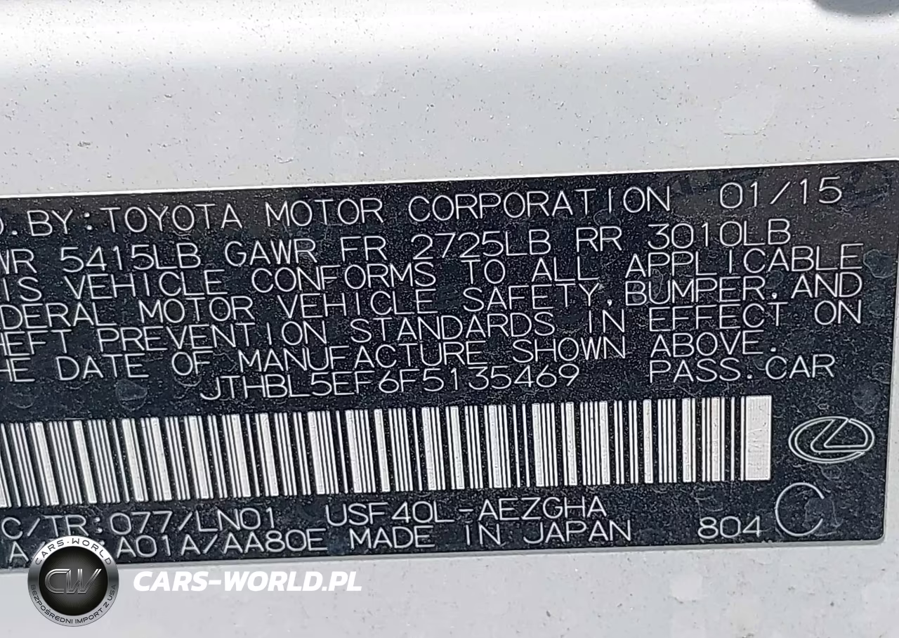 2015 Lexus Ls 460 VIN:JTHBL5EF6F5135469 - 9