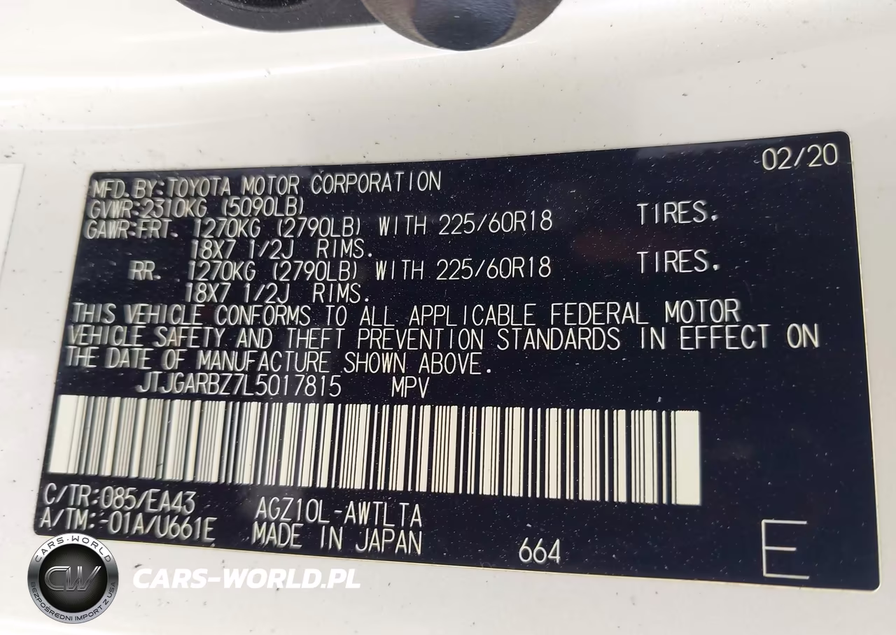 2020 Lexus Nx 300 VIN:JTJGARBZ7L5017815 - 9