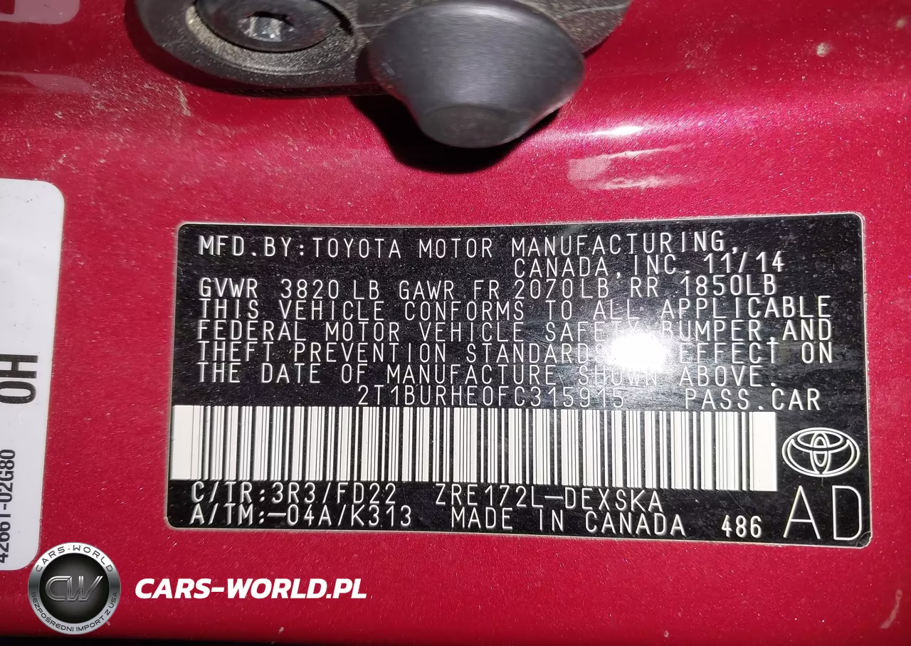 2015 Toyota Corolla S Plus VIN:2T1BURHE0FC315915 - 9