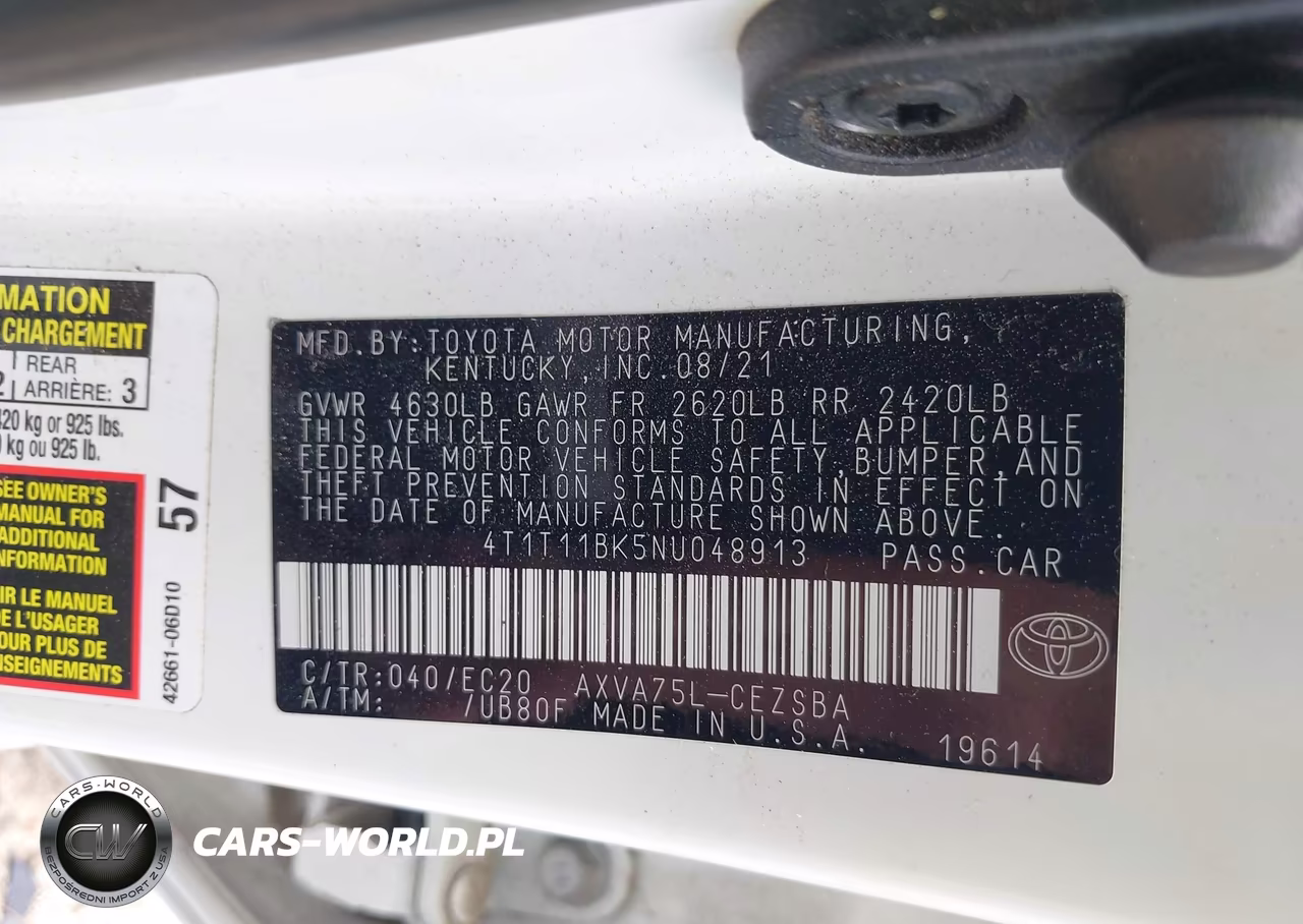 2022 Toyota Camry Se Nightshade Special Awd VIN:4T1T11BK5NU048913 - 9